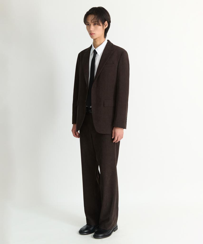 NONBLANK Corduroy Flare Fit Slacks_Dark Brown