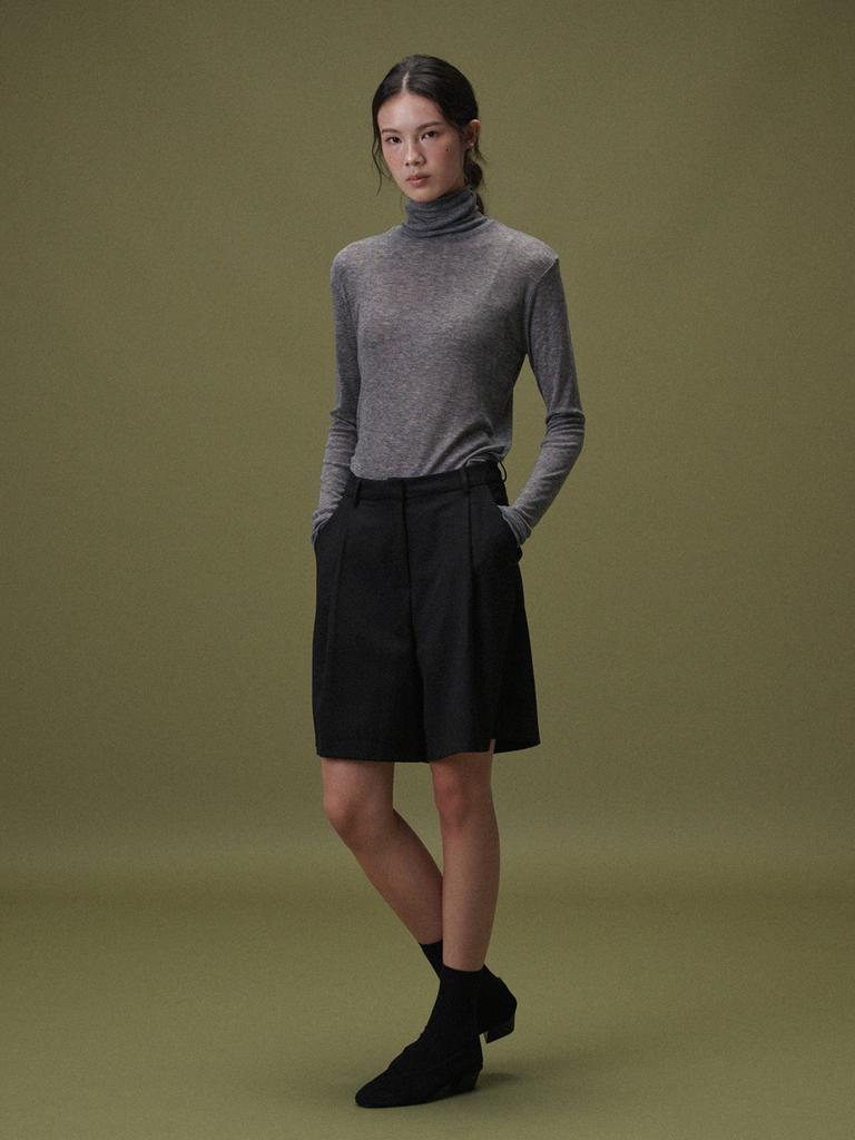 Plad Jour Boy Wool Half Pants (Black)