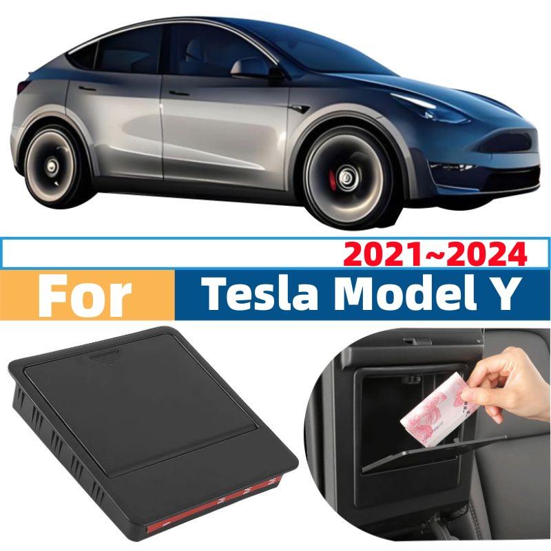 Voor Tesla Model Y 2026 2026 2026 2026 Auto Armleuning Verborgen Knop Opbergdoos Diversen Opruimbakje Organizer Interieur Accessoires