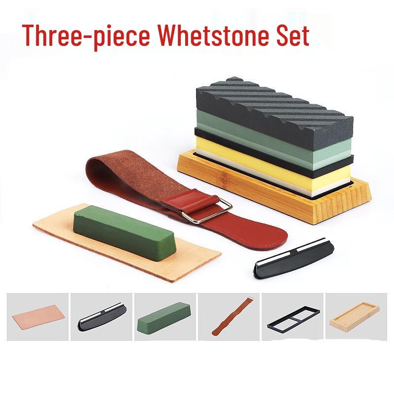 

White Corundum Whetstone Sharpening Kit with Bamboo Base
