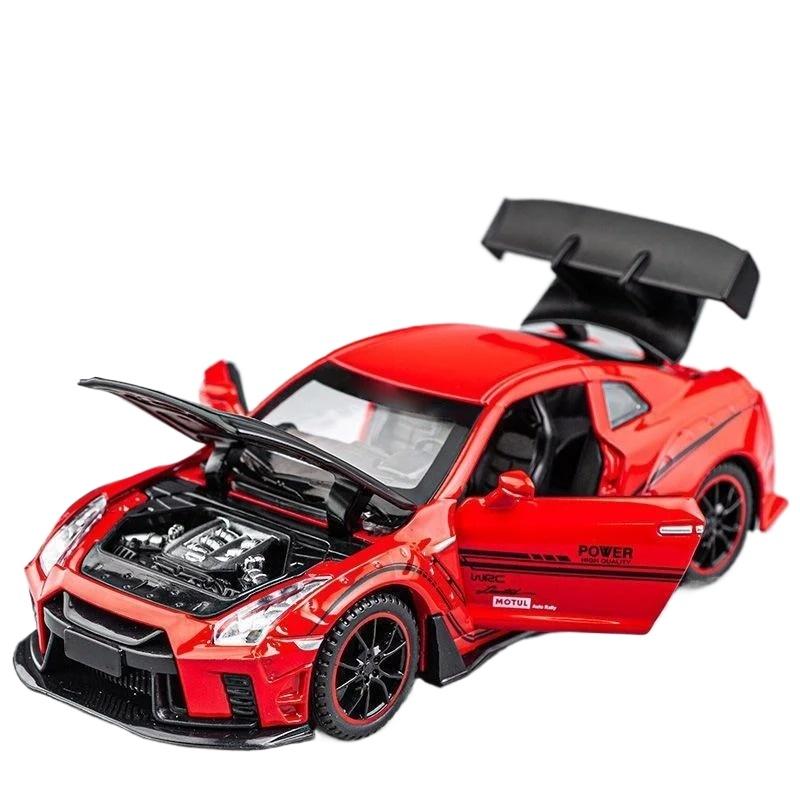 

1/32 Scale Nissan GTR R35 Alloy Racing Car Diecast Model Sound & Light Pull Back Toy Collection of Hobby Decorative Fine Ornaments красный
