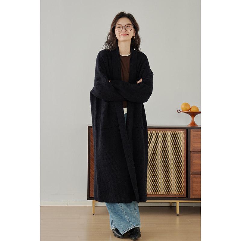2026 Spring Women's V-Neck Long Knit Cardigan Sweater Coat
