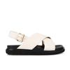 [Shei Su Yinyin] Classic~ Imported Fetal Sheepskin Cross with Open-toed Casual Thick-soled Roman Sandals Women's Summer