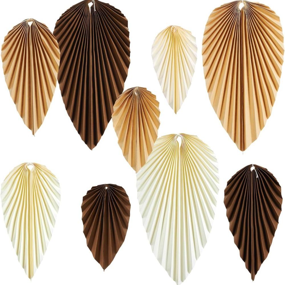 

Hanging Leaf Fan Background Decoration Green Birthday Hanging Decor Wedding Celebration коричневый