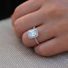 5ct Simulated Zircon Princess Cut Ring for Women Elegant Engagement Wedding Band