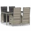 VidaXL Ensemble de salle à manger de jardin 5 pcs avec coussins Gris 3185031