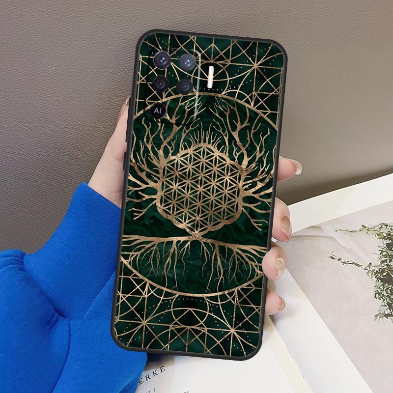 Flower Life In Lotus Pastel Golds Case For Oppo A77 A57 A17 A60 A80 A40 A74 A54 A94 A78 A98 A18 A38 A58 A96 A76 A16 A15 A5 Pro