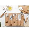 9 PCS with Wooden Handle Kitchen Utensil Set Silver Wooden Color Kitchen Gadget Set Home Kitchen