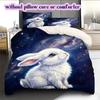 Space animals Pattern Bedding Quilt Set Quilt Cover Pillowcase Home Decoration Birthday Gift (1 * duvet cover + 2 * pillowcase, without core)