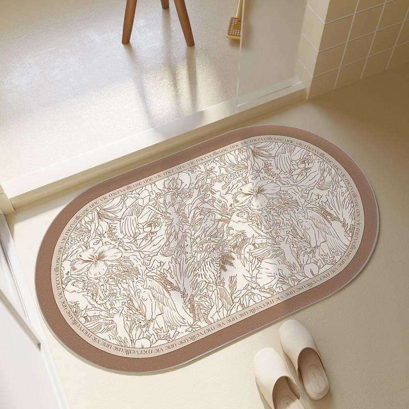 Checkerboard Bath Mats American Retro Floor Rug Anti-slip Entrance Doormat for Kitchen Bathroom Balcony Porch Decorative Carpets