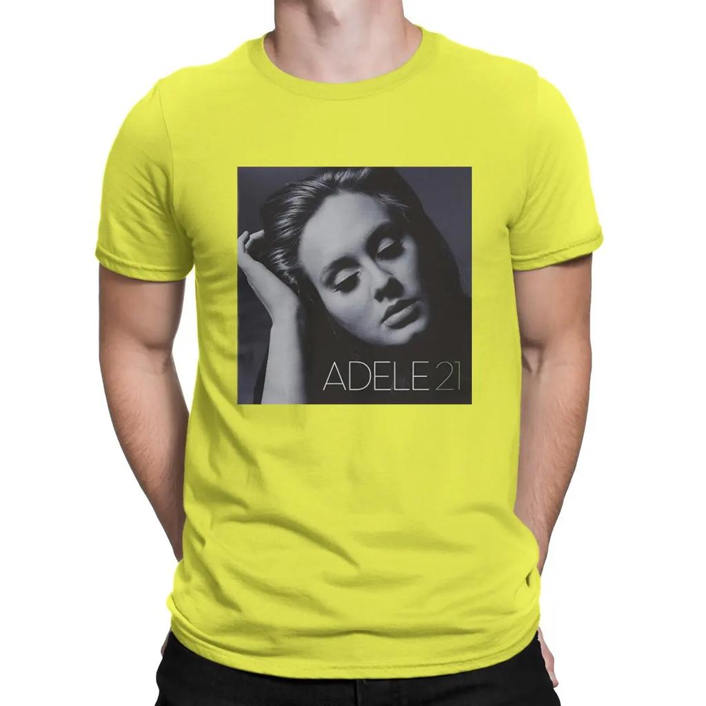21 Album T-Shirts Men A-Adele Singer Funny Pure Cotton Tees Round Collar Short Sleeve T Shirts Gift Idea Clothes