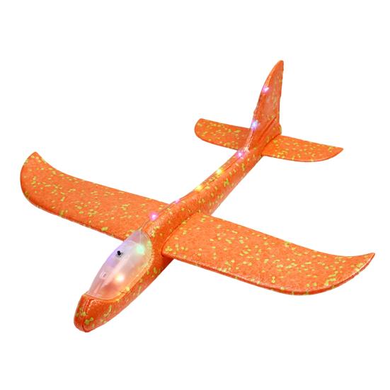 Large Foam Glider with LED Lights EPP Hand Throw Airplane Toy for Kids Outdoor Flying Toy for Boys Girls Crash-Resistant Outdoor Play Gift for