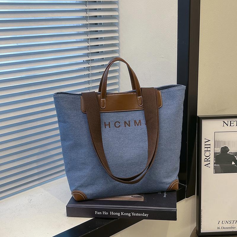 

Сумки Новые женские сумки Холщовые сумки на одно плечо Женские сумки-мессенджеры Модные сумки-тоут большой вместимости синий