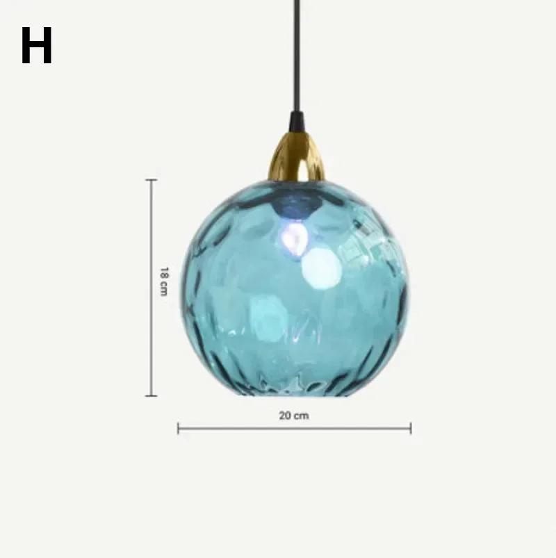 Nordic Luxury Colorful Glass Pendant Light Modern Living Room LED Chandelier Classical Glass Lampshade Home Decoration Gloss