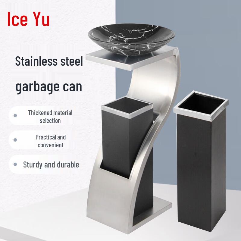 Commercial Stainless Steel Ashtray Waste Bin 34 x 72 cm