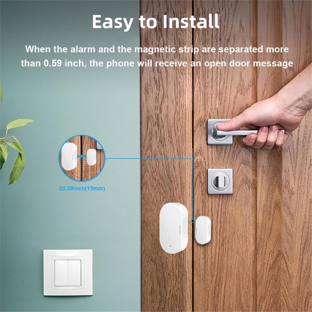 Zigbee Door Sensor Wireless Magnetic Window Open Closed Alarm Detector Works Zigbee2MQTT for Need Gateway
