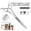 Hundepflegeschere Japan Edelstahl 7" 8" Haustierschere Hund Gebogene Chunker Schere für Hundefriseur Abwärts gebogene Ausdünnschere
