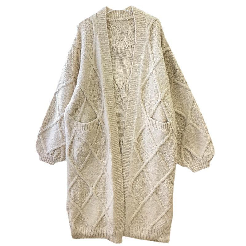 Women Casual Loose Cardigans Sweater Long Sleeve Knitted Coats Female Long Tops Women Streetwear Knitwear Outerwear Sweater Coat