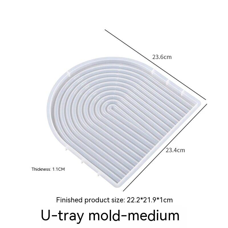 Striped U-Shaped Silicone Mold, Abstract Architectural Resin Moulds For Soap Tray, Handmade Candle, Lotion Bar, Cake Home Deco