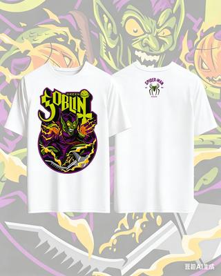 Βαμβακερό T-shirt με Τυπωτό Σχέδιο Green Goblin της Marvel για Άνδρες και Γυναίκες, Μπλούζα σε Στυλ Anime, Casual Μόδα, Φαρδύ T-shirt, Streetwear