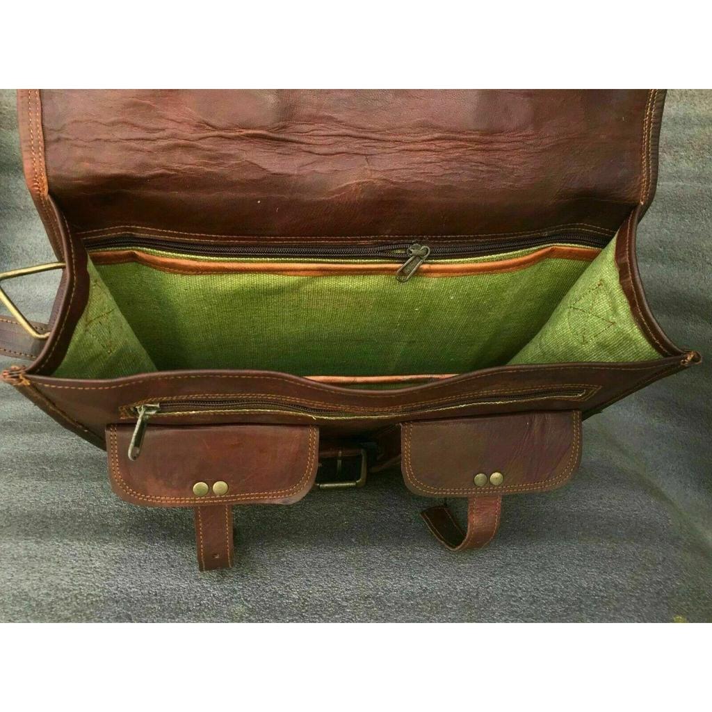 Leather Bag Laptop Messenger Vintage Men's Briefcase Satchel Shoulder New