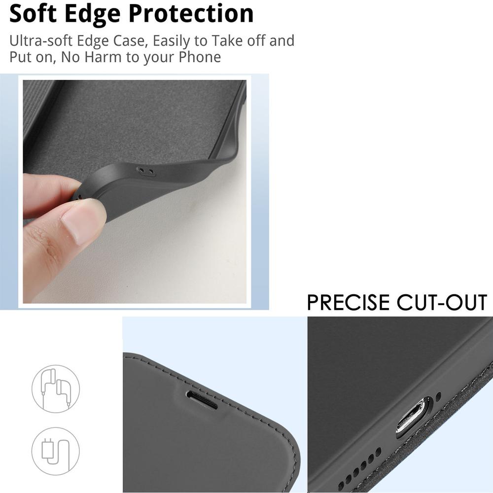 Flip Leather Liquid Silicone Case For APPLE Iphone 12 13 14 11 Pro Max X XR XS Max 14 Plus Solid Color Lens Protection Card Book Cover
