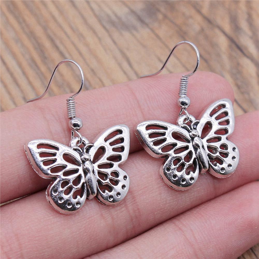 Hängeohrring Libelle Schmetterling Vintage Schmuckzubehör Ohrringgröße 18x19mm QE009