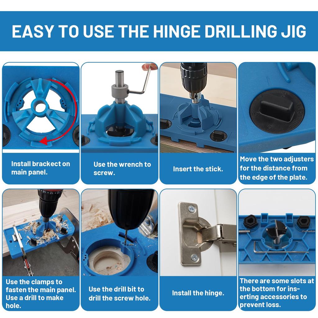 Drill Bit Diameter 35mm Wood Drill Hole Saw and Hinge Boring Jig Diameter 35mm Drill Guide