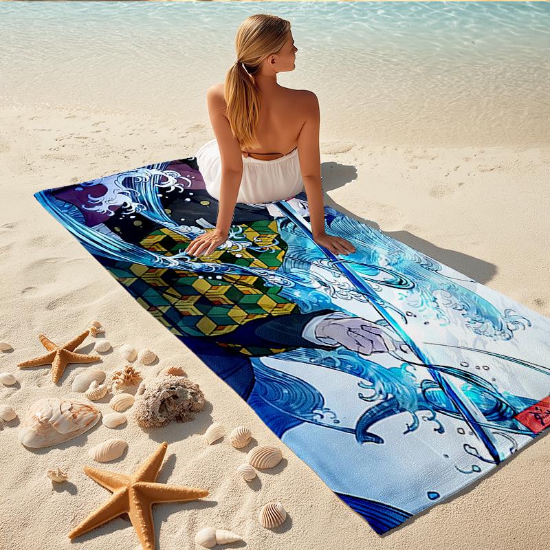 1Pc Water Warrior'S Tale Beach Towel Quick Dry Multiuse For Beach Pool Gym Yoga Home Travel Christmas Halloween Xmas Gift Y1809