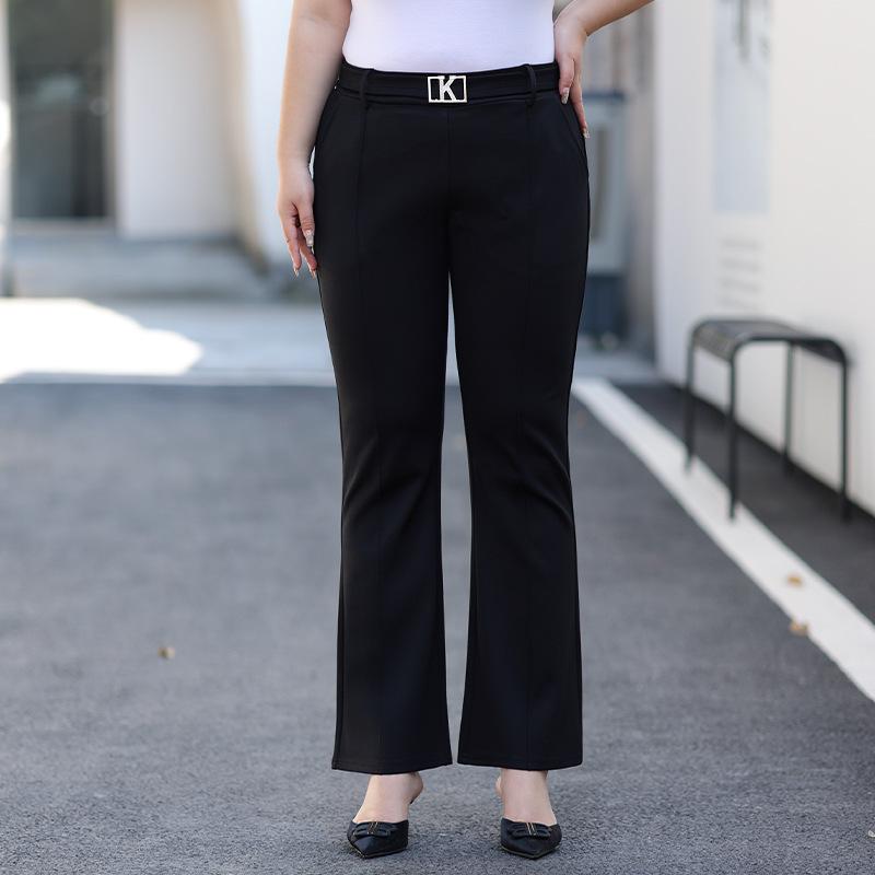 

Женские повседневные брюки больших размеров на весну с повышенной эластичностью, утягивающие и слегка расклешенные 7XL чёрный