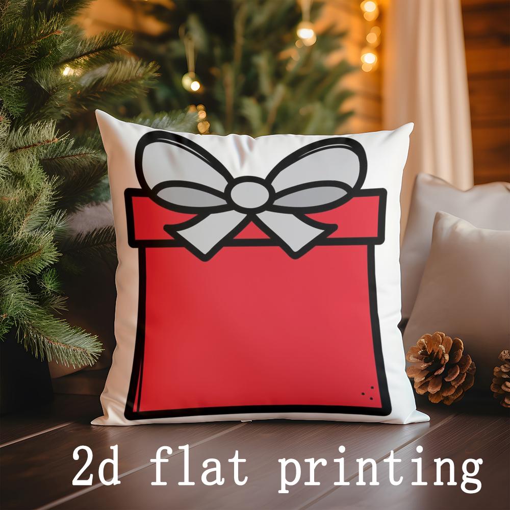 Home Decor Christmas-themed Pillow Covers Set Suitable For Sofa Bedroom Car Pillow Cover Cushion Rectangular Back Cushion