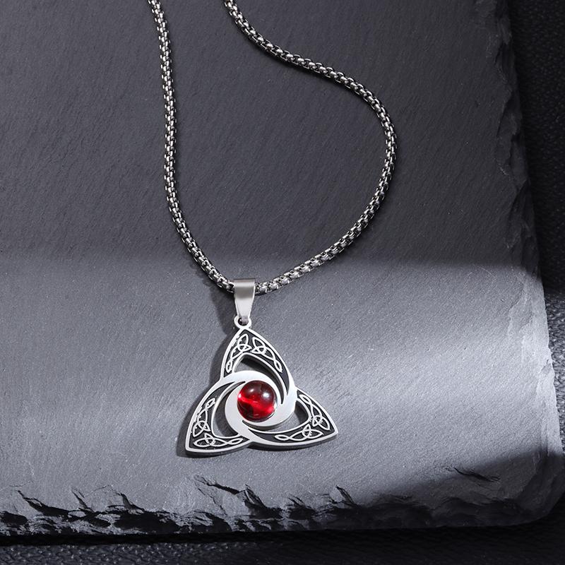 Klasický náhrdelník Odin Trinity Nordic Runes Abeceda s príveskom z nehrdzavejúcej ocele pre mužov Šperky s amuletom čarodejnice Keltský uzol