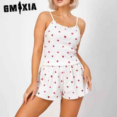 Pyjamas Women's Printed Sexy Suspenders Shorts Casual Wearable Loungewear Set