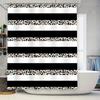 Animal Print Shower Curtain Black White Striped Design with Leopard Pattern for Bathroom Decorations Waterproof Fabric Easy Inst