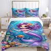 Mermaid Fantasy Underwater World Print 3Pcs Bedding Setduvet Cover With 2 Bedropillowcase Home Birthday Gift
