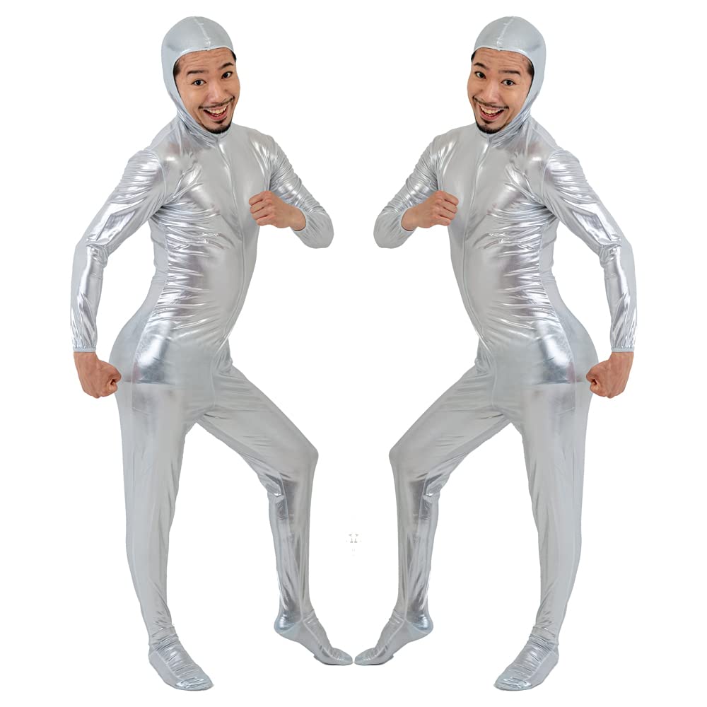 

091AM Full Body Tights Set [Lecan] 2-Piece (M, Silver)