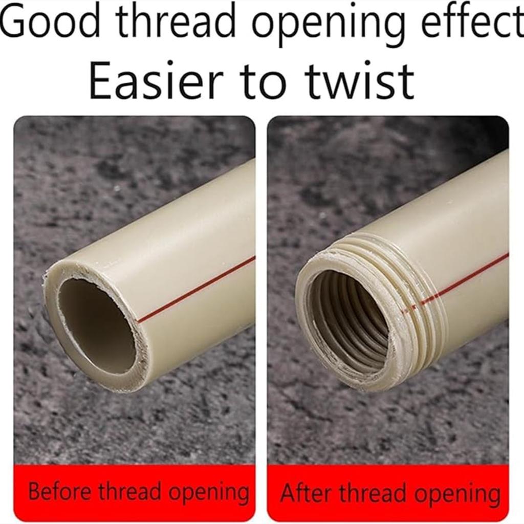 Internal External Pipe Thread Cutting Tool,Electric Drill Compatible PVC Pipe Threader,Plastic Pipes Thread Trimming & Angle Bolt Repair Tools (A)