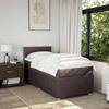 Box Spring Bed with Mattress Dark Brown 100 X 200 Cm Fabric