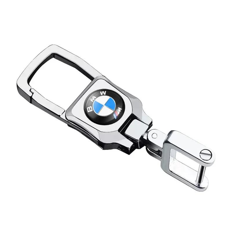 BAHY9 2025 Hot Metal Round Car Keychain Emblem KeyRing Pendant For BMW E46 E90 E60 F30 F10 E39 E36 F20 G30 G20 E87 E92 E91 E30 F11 F31