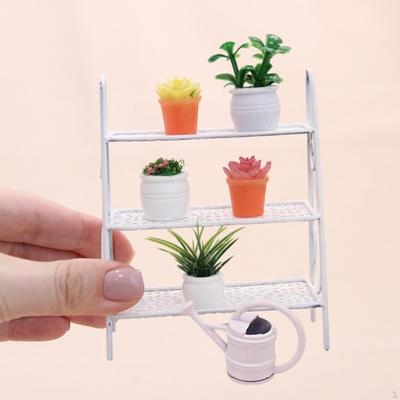 Dollhouse Accessories Doll House Decor Mini Plant Stand Set Micro Landscape Photo Props