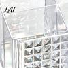 Dressing Table Storage Case Transparent Acrylic Makeup Brush Organizer Multi-Compartment Bin Modern Vanity Bin Style Cosmetic Display for Lip Gloss