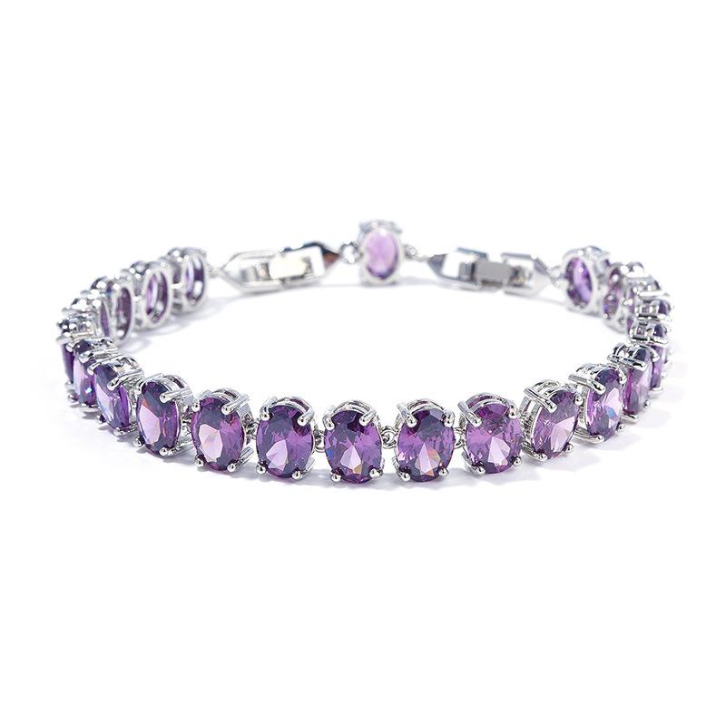 Women'S Simple Women'S Bracelet Jewelry Inlaid Round Zircon Bracelet