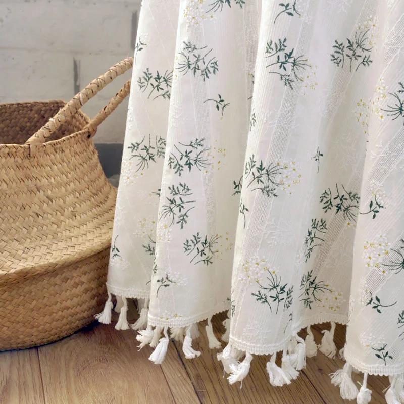 Față de masă albă liliac cu flori dreptunghiular din țesătură cu flori Față de masă lavabilă pentru ceai pentru decorațiuni pentru picnic de bucătărie