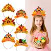 6pcs Kawaii Turkey Thanksgiving Headband Paper Colorful Festival Headdresses Performance Photo Props Hair Accessories Children