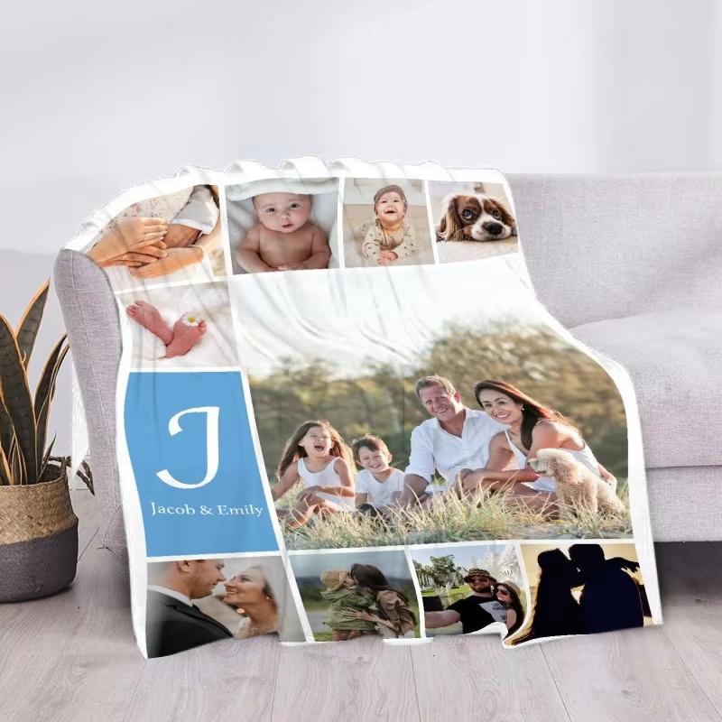 Custom Blanket With Picture Collage Blankets Birthday Souvenir Christmas Gifts Throw Blanket