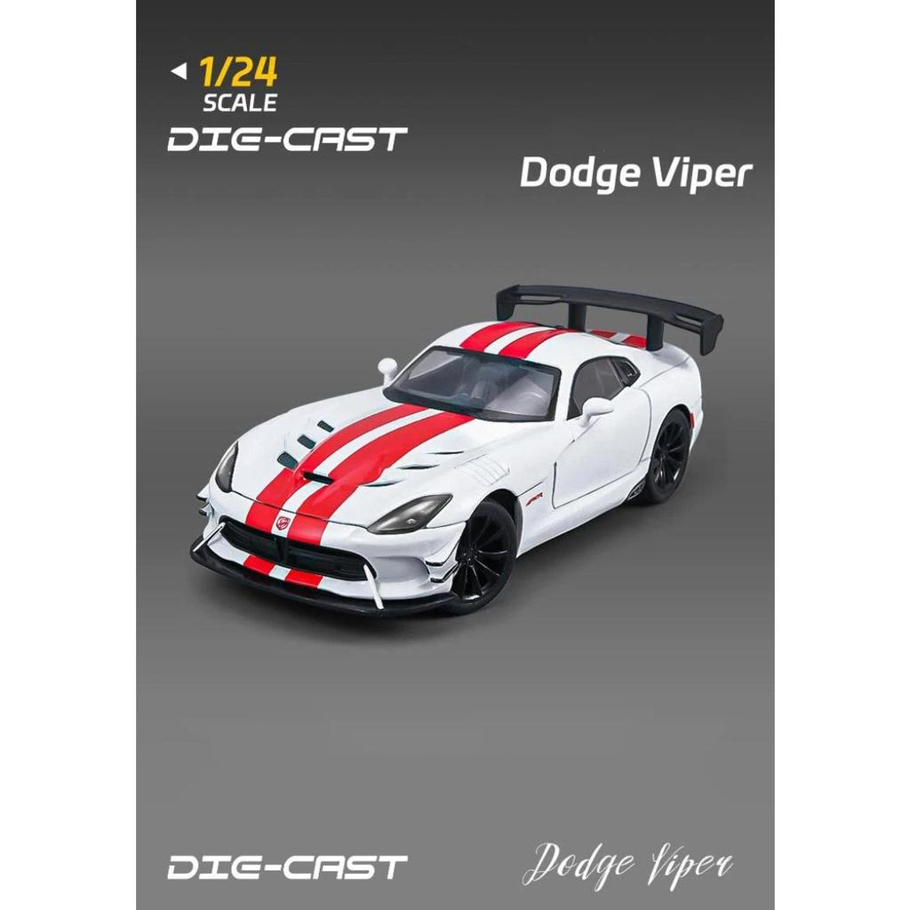 1/24 Dodge Viper ACR SRT Alloy Sports Car Model Diecast Metal Track Racing Vehicles Car Model Sound and Light Childrens Toy Gift