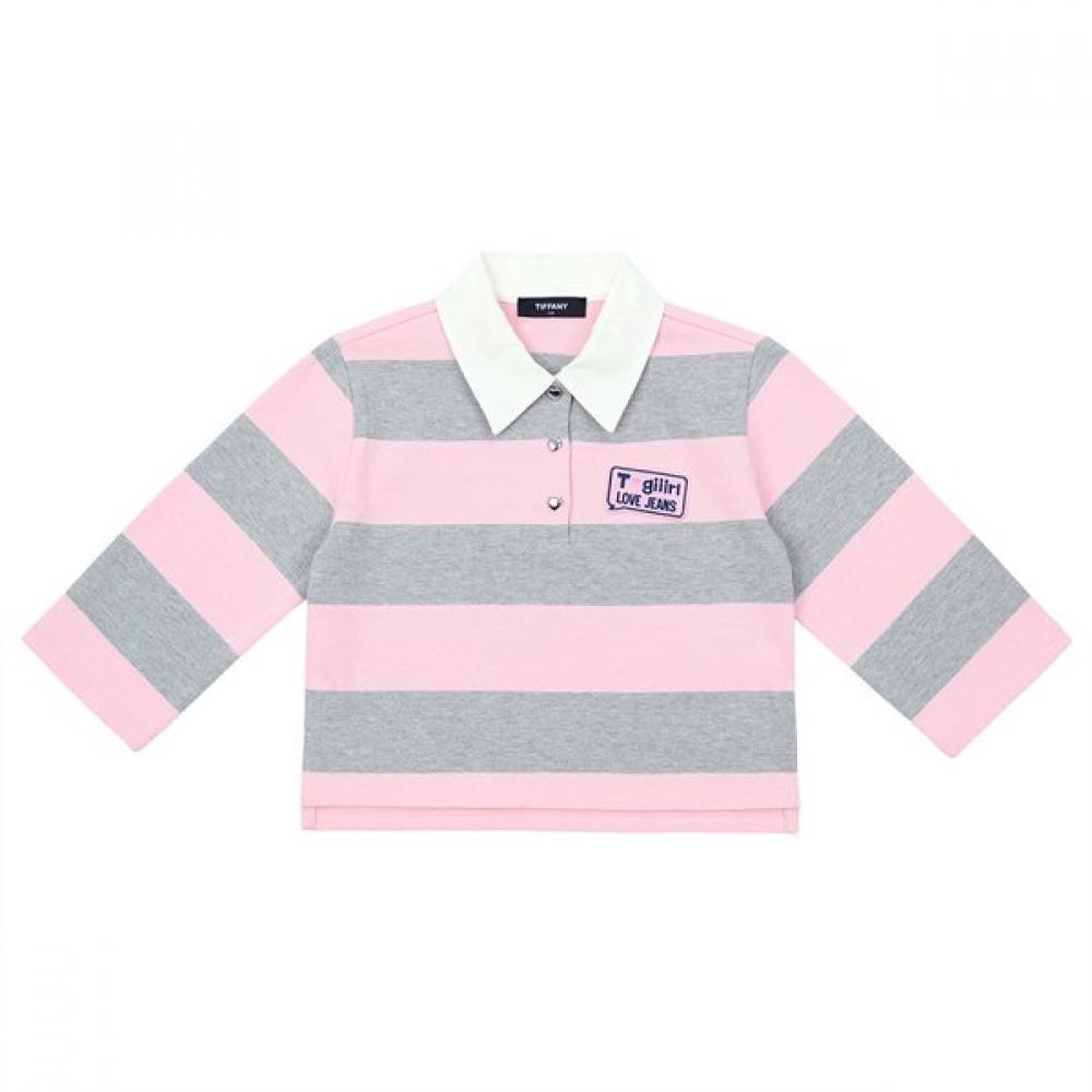 Tiffany Pink Stripe Polo Shirt T51kct040 Pink/120