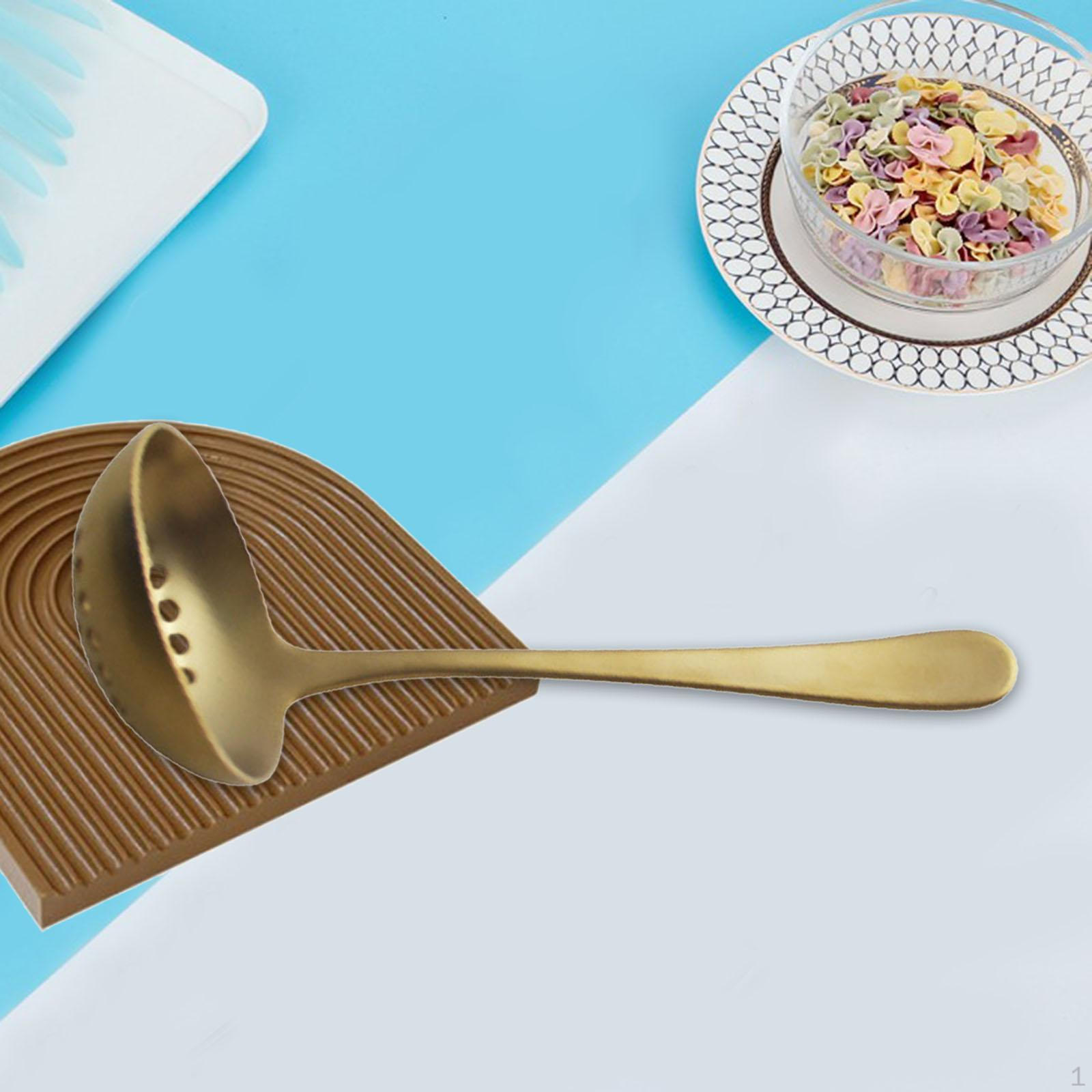 

Gold Stainless Steel Cooking Spoon Cookware Kitchenware Resistant Utensil Kiychen for Pots colander