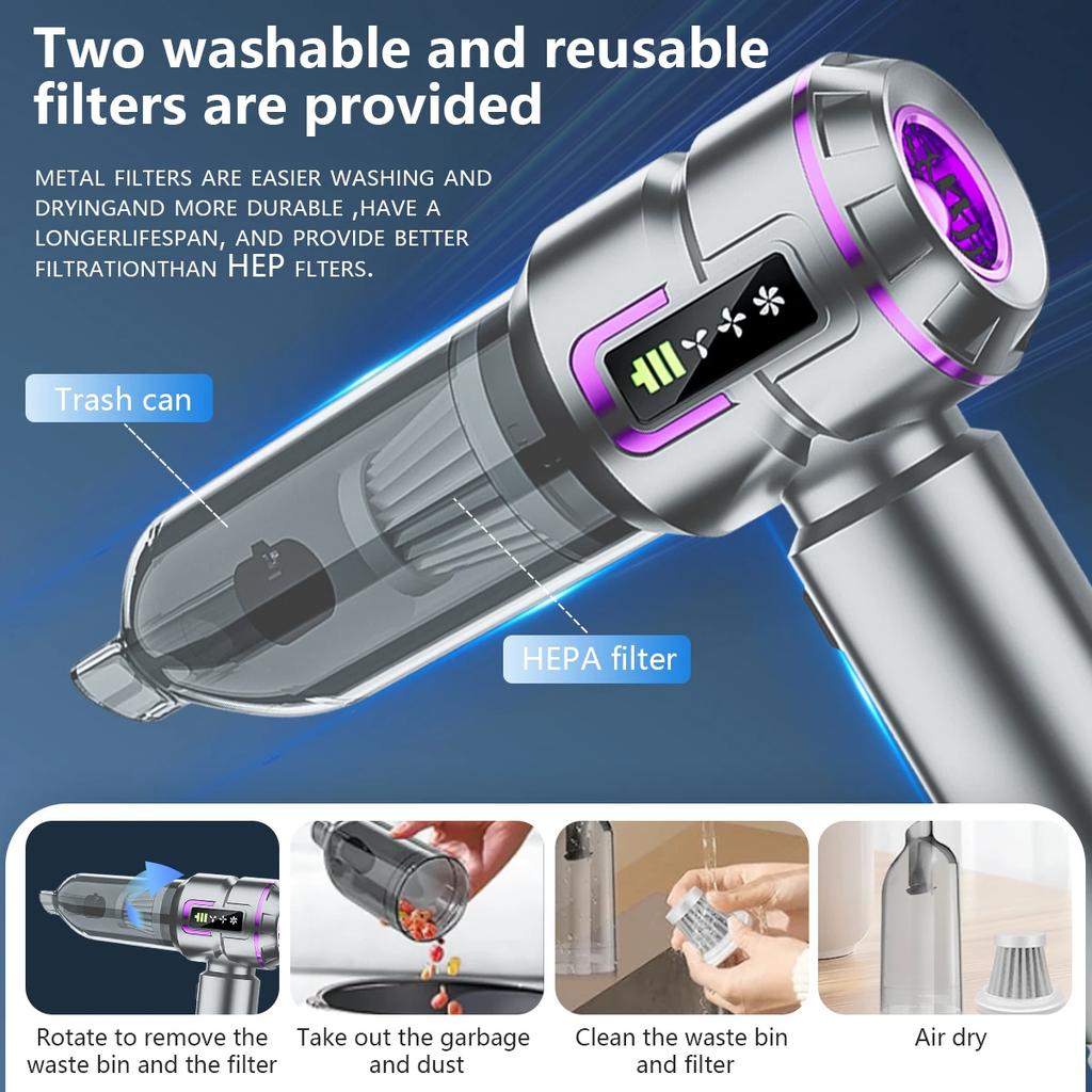 2025 New Powerful Cordless Car Vacuum Cleaner Portable Mini Handheld Blower With Strong Suction For Car And Home Cleaning