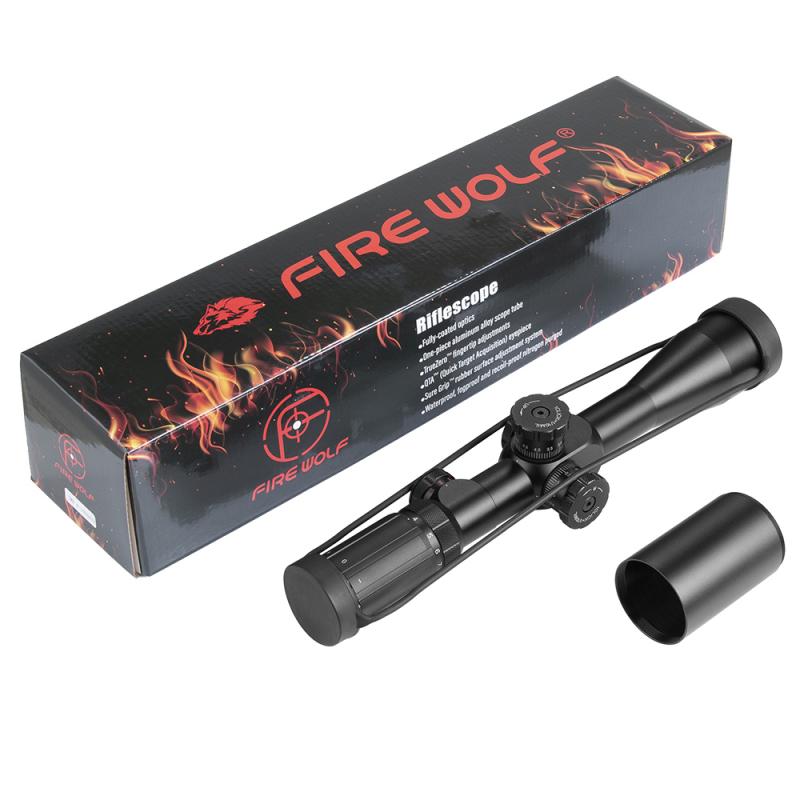 FIRE WOLF 4-14X44 IR Taktisches optisches Zielfernrohr Einstellbar Rot Grün Kreuz Jagd Zielfernrohr Glas Frontvisier